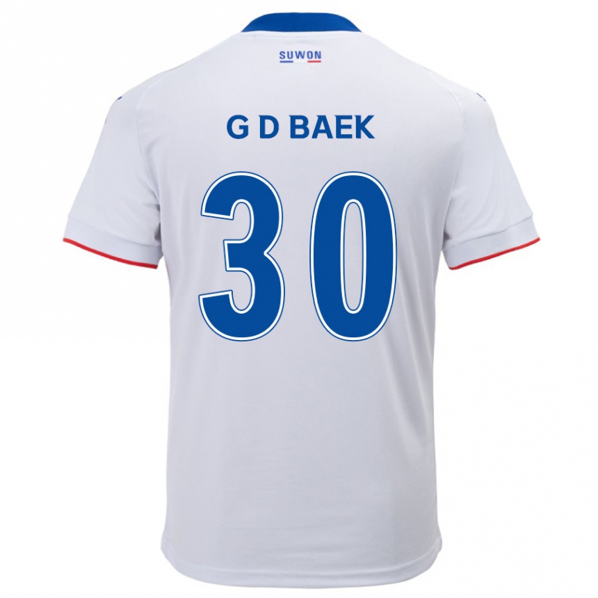 Kids Football Dong-Gyu Baek #30 White Blue Away Jersey 2024/25 T-Shirt Australia