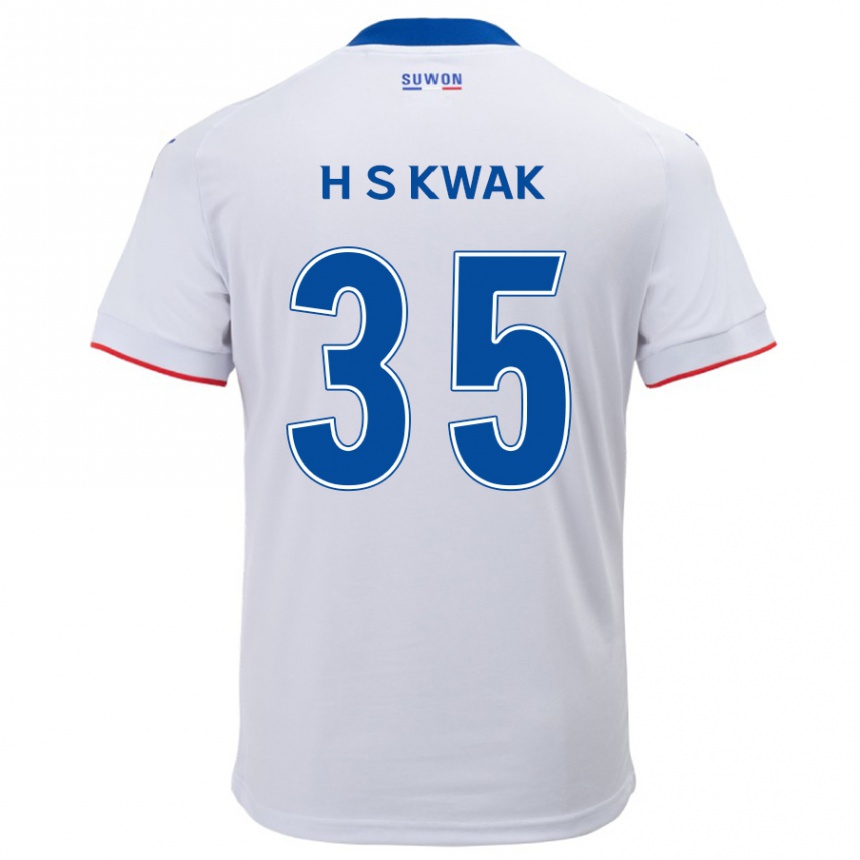 Kids Football Sung-Hoon Kwak #35 White Blue Away Jersey 2024/25 T-Shirt Australia