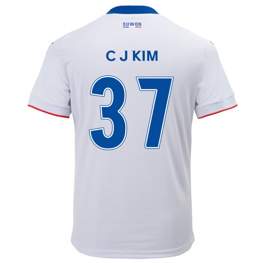 Kids Football Joo-Chan Kim #37 White Blue Away Jersey 2024/25 T-Shirt Australia