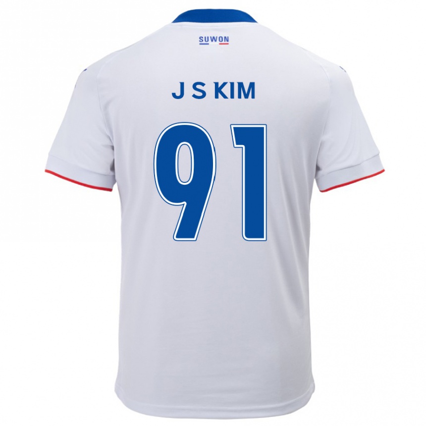 Kids Football Seong-Ju Kim #91 White Blue Away Jersey 2024/25 T-Shirt Australia