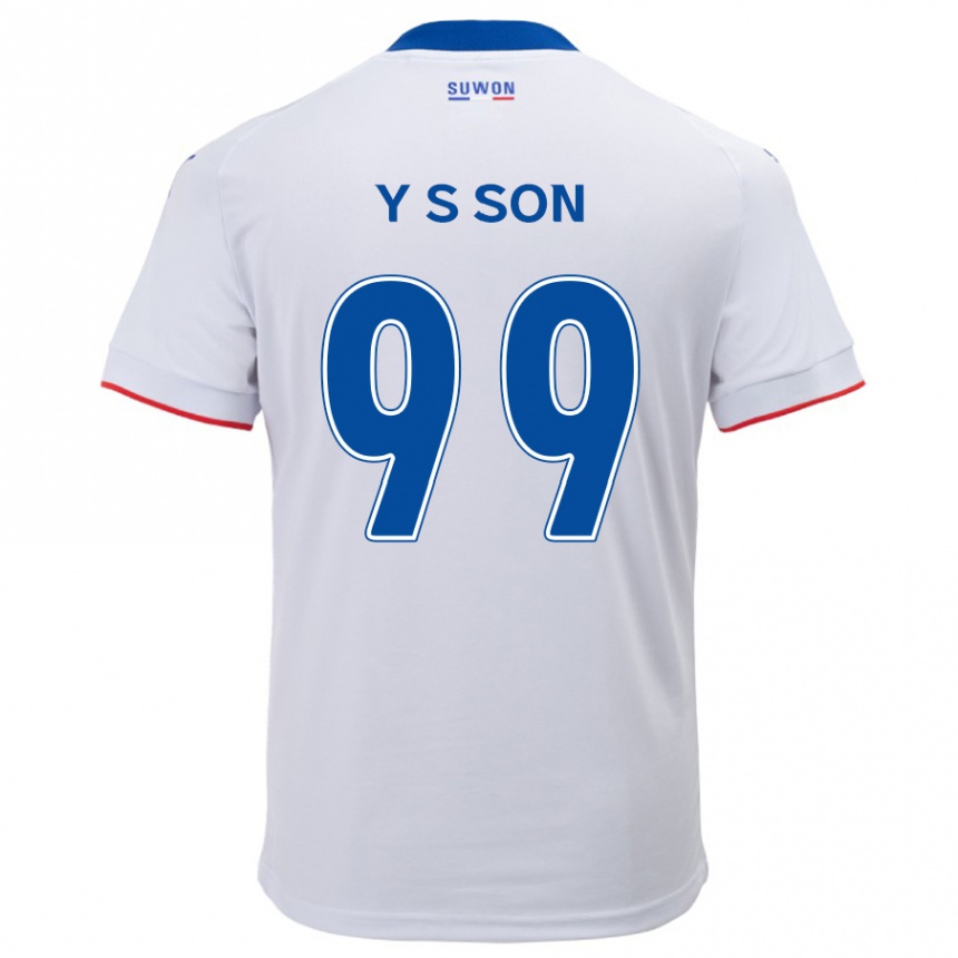 Kids Football Suk-Yong Son #99 White Blue Away Jersey 2024/25 T-Shirt Australia