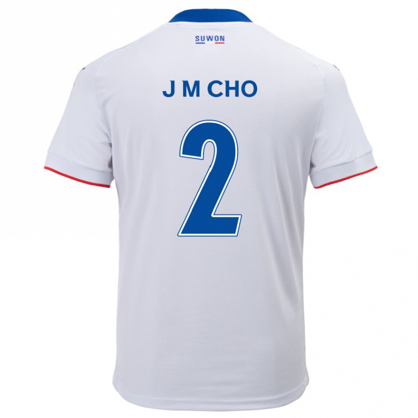 Kids Football Min-Jae Cho #2 White Blue Away Jersey 2024/25 T-Shirt Australia