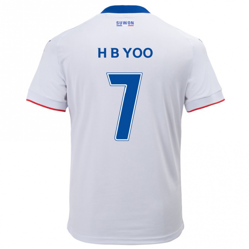 Kids Football Byung-Heon Yoo #7 White Blue Away Jersey 2024/25 T-Shirt Australia