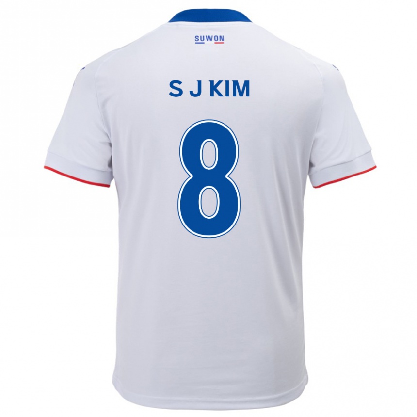 Kids Football Ji-Sung Kim #8 White Blue Away Jersey 2024/25 T-Shirt Australia