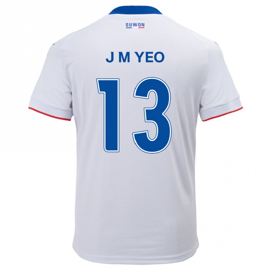 Kids Football Min-Jun Yeo #13 White Blue Away Jersey 2024/25 T-Shirt Australia