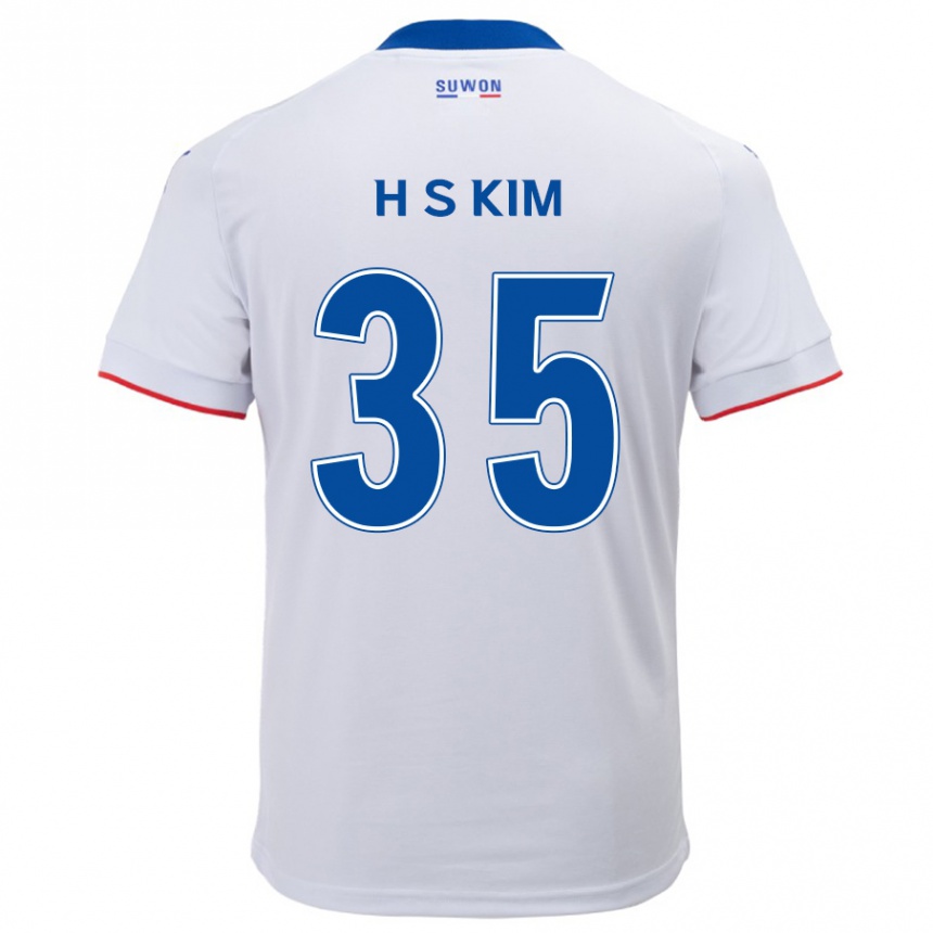 Kids Football Seung-Hyun Kim #35 White Blue Away Jersey 2024/25 T-Shirt Australia