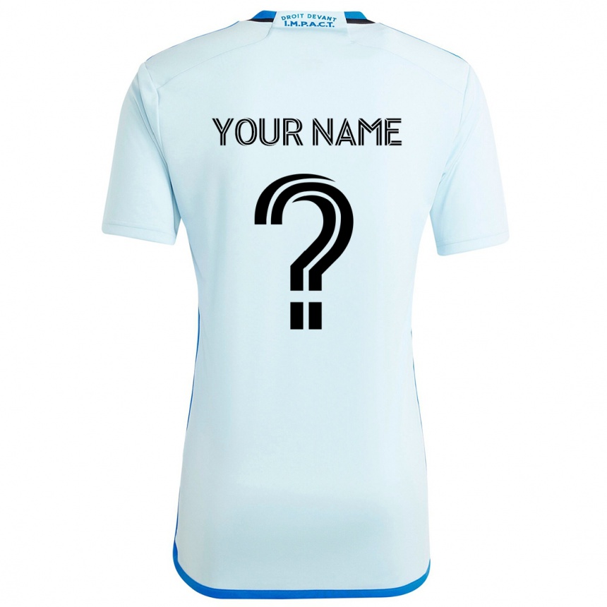 Kids Football Your Name #0 Ice Blue Away Jersey 2024/25 T-Shirt Australia