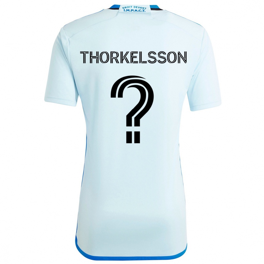 Kids Football Róbert Orri Thorkelsson #0 Ice Blue Away Jersey 2024/25 T-Shirt Australia