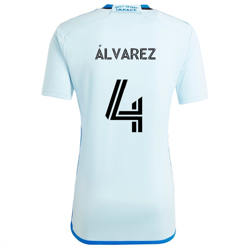 Kids Football Fernando Álvarez #4 Ice Blue Away Jersey 2024/25 T-Shirt Australia