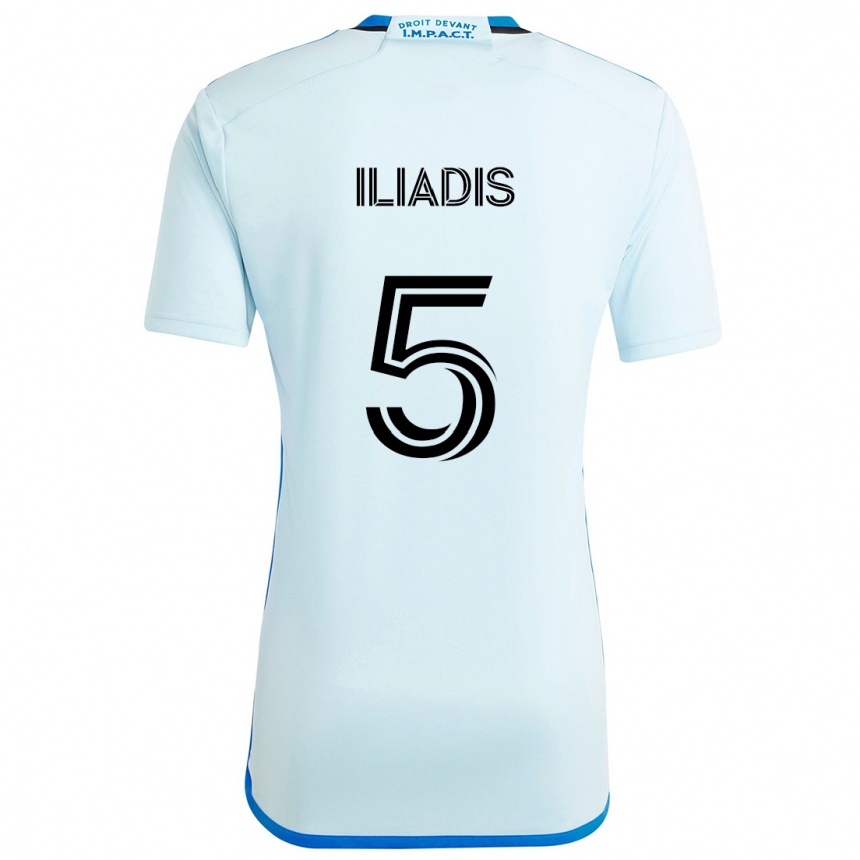 Kids Football Ilias Iliadis #5 Ice Blue Away Jersey 2024/25 T-Shirt Australia