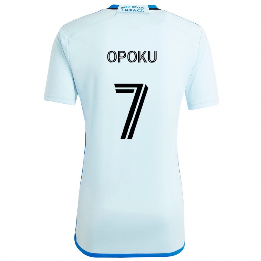 Kids Football Kwadwo Opoku #7 Ice Blue Away Jersey 2024/25 T-Shirt Australia