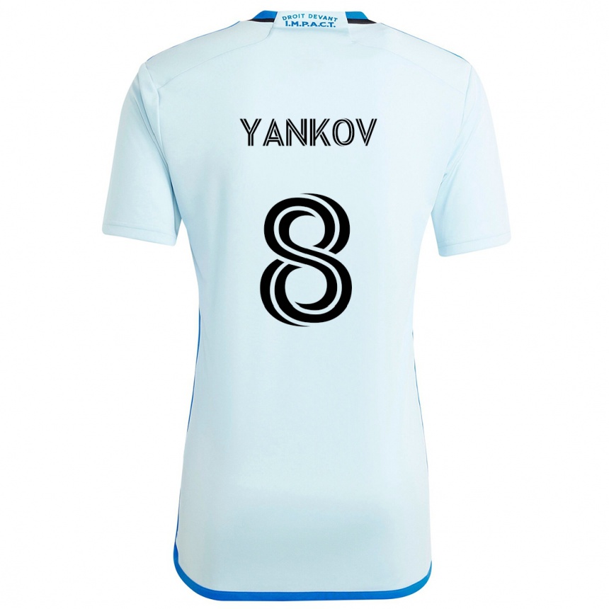 Kids Football Dominik Yankov #8 Ice Blue Away Jersey 2024/25 T-Shirt Australia