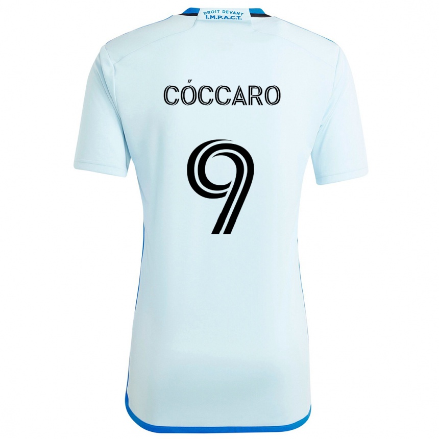 Kids Football Matías Cóccaro #9 Ice Blue Away Jersey 2024/25 T-Shirt Australia