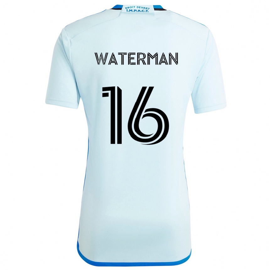 Kids Football Joel Waterman #16 Ice Blue Away Jersey 2024/25 T-Shirt Australia