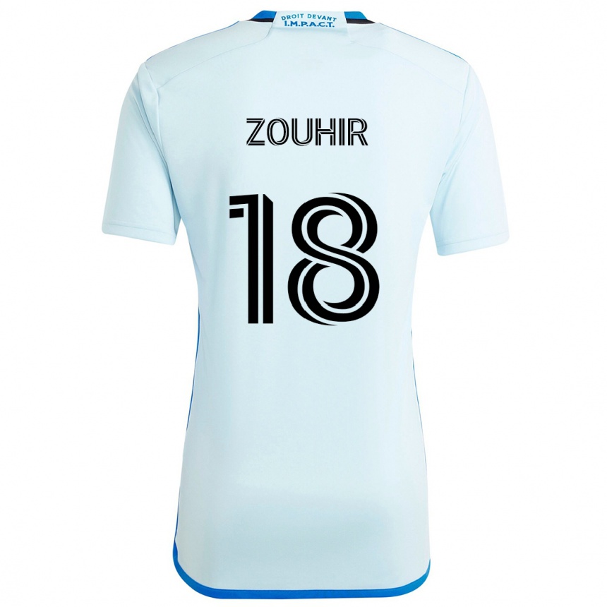 Kids Football Rida Zouhir #18 Ice Blue Away Jersey 2024/25 T-Shirt Australia