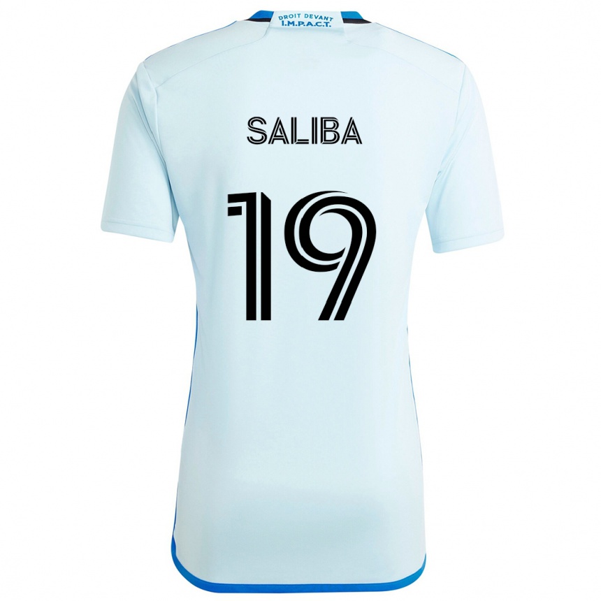 Kids Football Nathan-Dylan Saliba #19 Ice Blue Away Jersey 2024/25 T-Shirt Australia