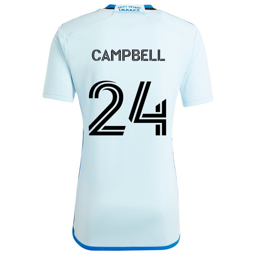 Kids Football George Campbell #24 Ice Blue Away Jersey 2024/25 T-Shirt Australia