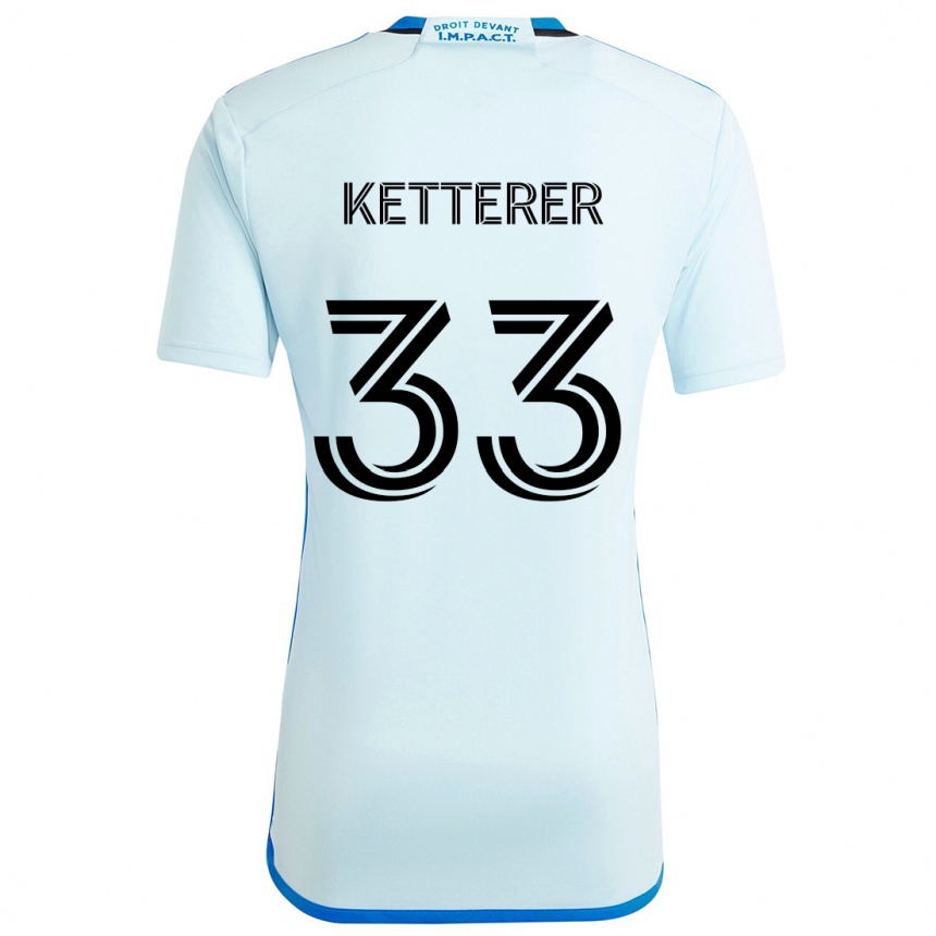 Kids Football Logan Ketterer #33 Ice Blue Away Jersey 2024/25 T-Shirt Australia