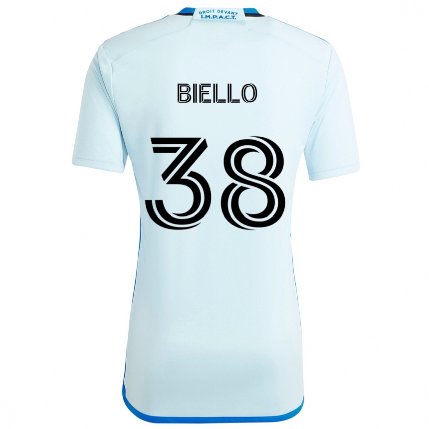 Kids Football Alessandro Biello #38 Ice Blue Away Jersey 2024/25 T-Shirt Australia