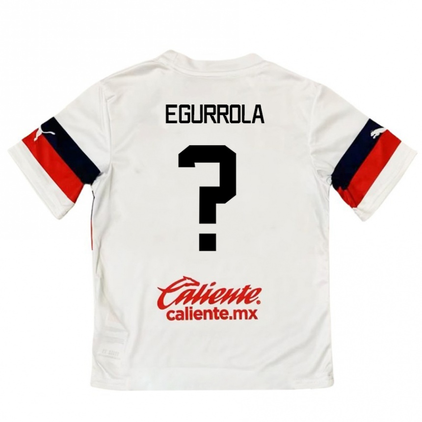 Kids Football Luis Egurrola #0 White Red Away Jersey 2024/25 T-Shirt Australia