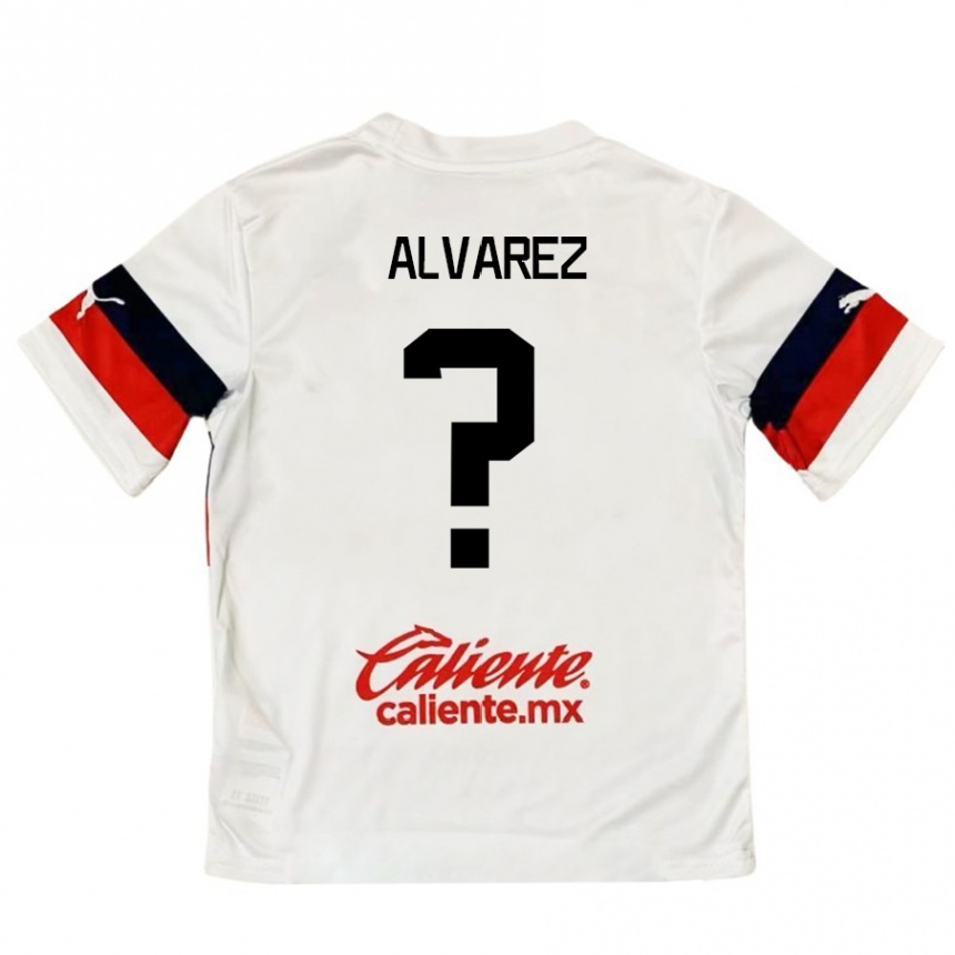 Kids Football Sergio Álvarez #0 White Red Away Jersey 2024/25 T-Shirt Australia