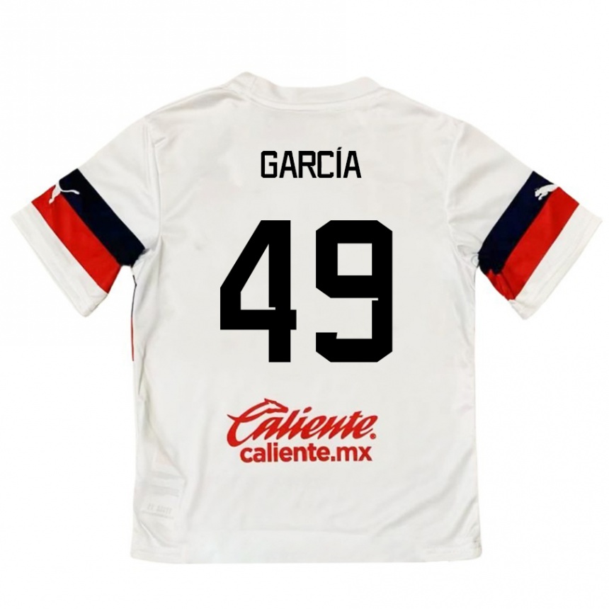 Kids Football Gilberto García #49 White Red Away Jersey 2024/25 T-Shirt Australia