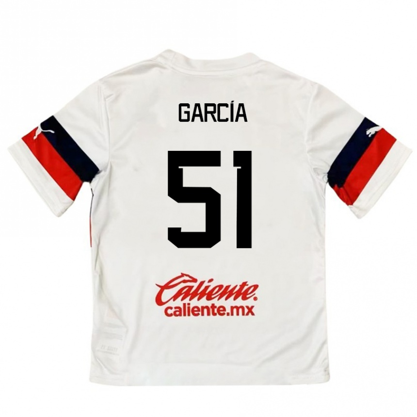 Kids Football Eduardo García #51 White Red Away Jersey 2024/25 T-Shirt Australia