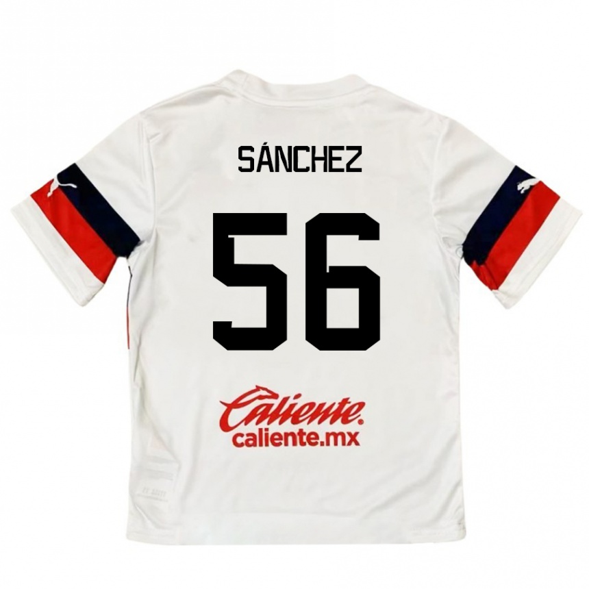 Kids Football Benjamín Sánchez #56 White Red Away Jersey 2024/25 T-Shirt Australia