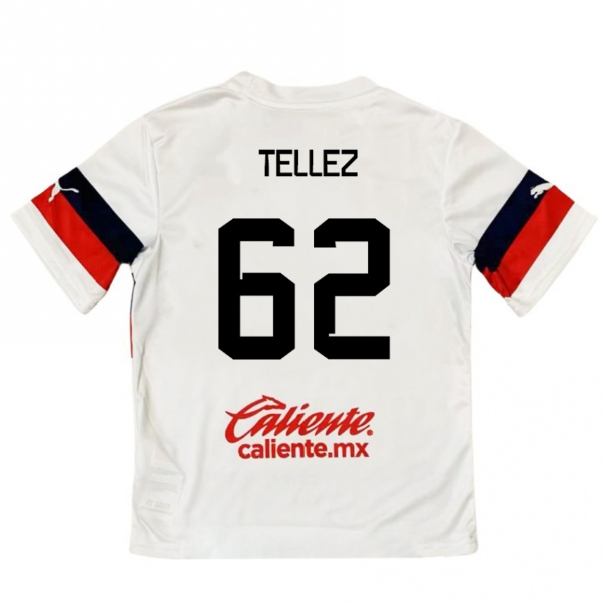 Kids Football Brandon Téllez #62 White Red Away Jersey 2024/25 T-Shirt Australia