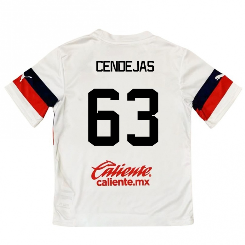 Kids Football Matías Cendejas #63 White Red Away Jersey 2024/25 T-Shirt Australia