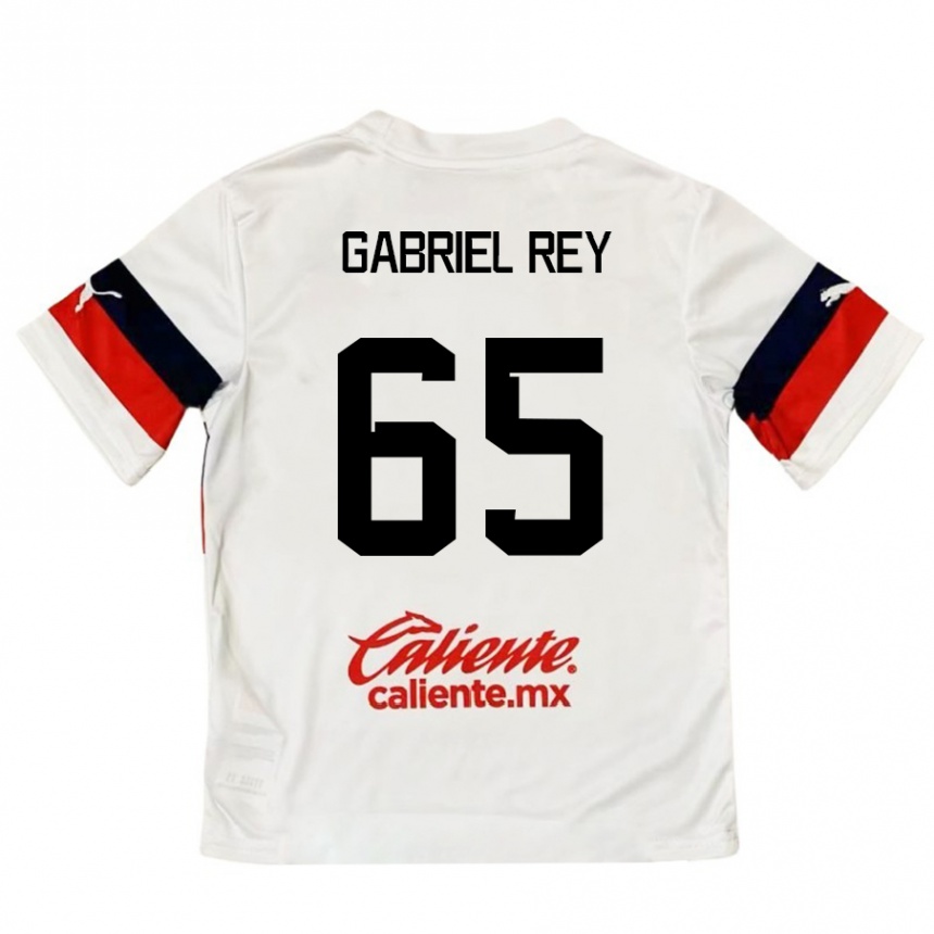 Kids Football Luis Gabriel Rey #65 White Red Away Jersey 2024/25 T-Shirt Australia