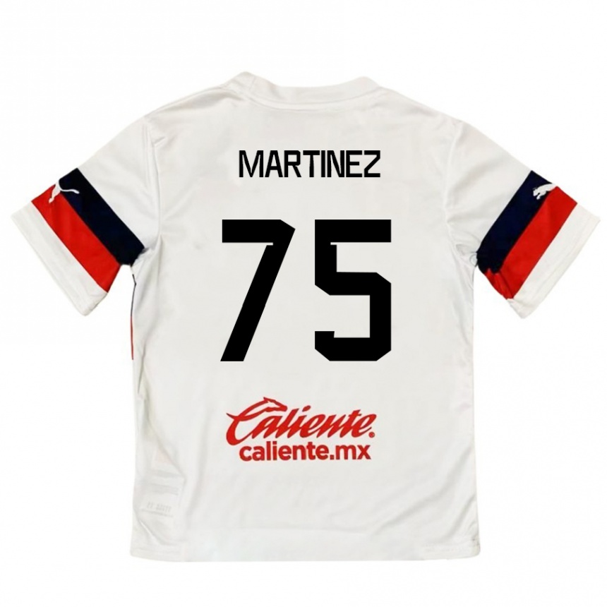 Kids Football Isaac Martínez #75 White Red Away Jersey 2024/25 T-Shirt Australia