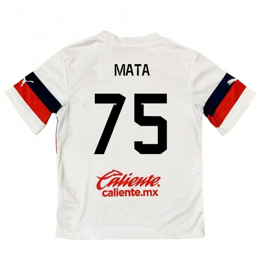 Kids Football Hugo Mata #75 White Red Away Jersey 2024/25 T-Shirt Australia