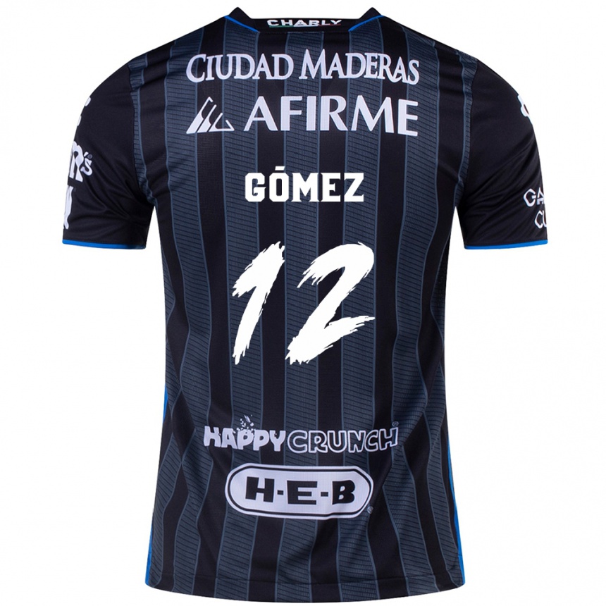 Kids Football Jaime Gómez #12 White Black Away Jersey 2024/25 T-Shirt Australia