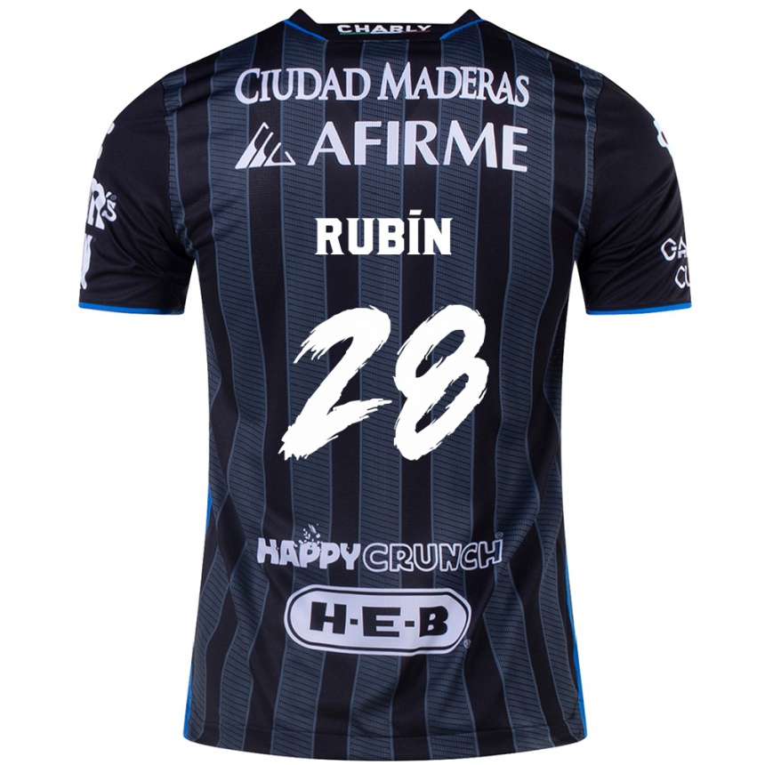 Kids Football Rubio Rubín #28 White Black Away Jersey 2024/25 T-Shirt Australia