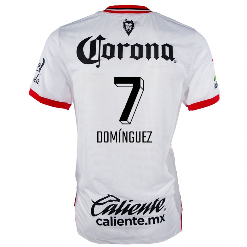 Kids Football Juan Domínguez #7 White Red Away Jersey 2024/25 T-Shirt Australia