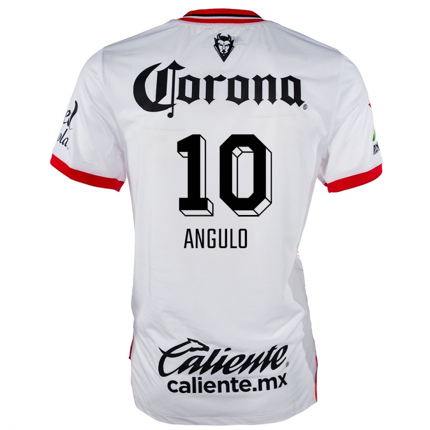 Kids Football Jesús Angulo #10 White Red Away Jersey 2024/25 T-Shirt Australia