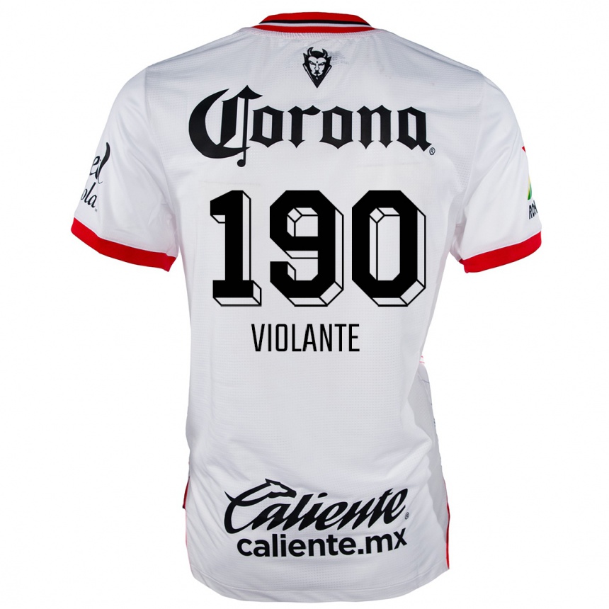 Kids Football Isaías Violante #190 White Red Away Jersey 2024/25 T-Shirt Australia