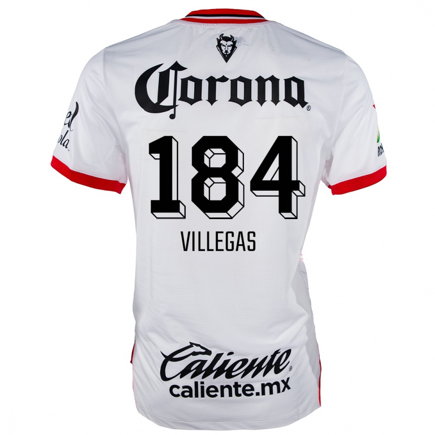 Kids Football Abraham Villegas #184 White Red Away Jersey 2024/25 T-Shirt Australia