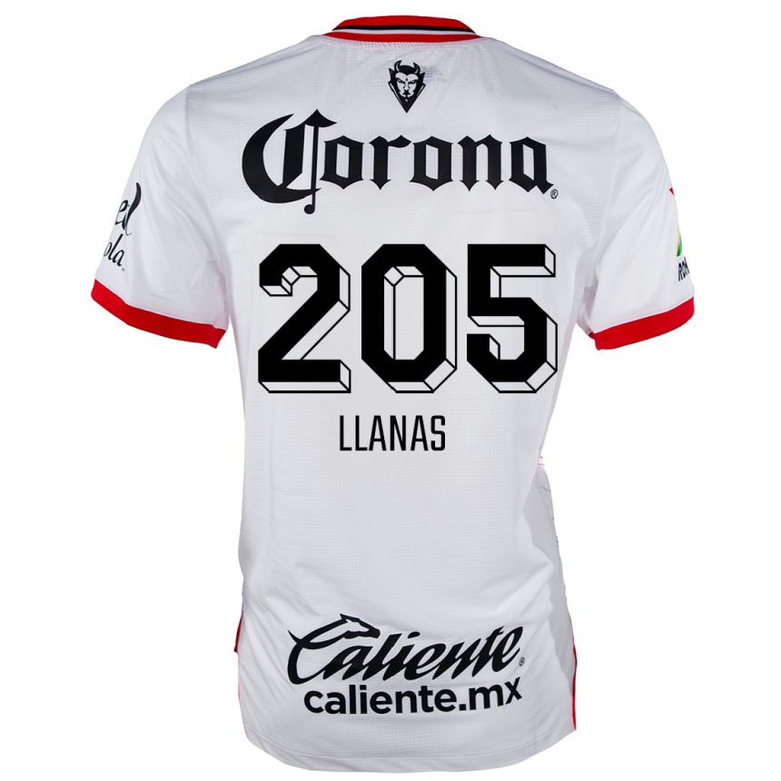 Kids Football Emmanuel Llanas #205 White Red Away Jersey 2024/25 T-Shirt Australia