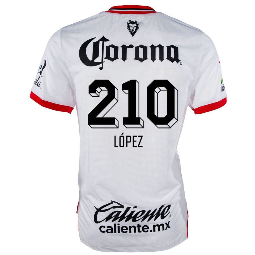 Kids Football Juan López #210 White Red Away Jersey 2024/25 T-Shirt Australia