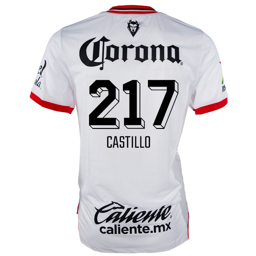 Kids Football Klever Castillo #217 White Red Away Jersey 2024/25 T-Shirt Australia