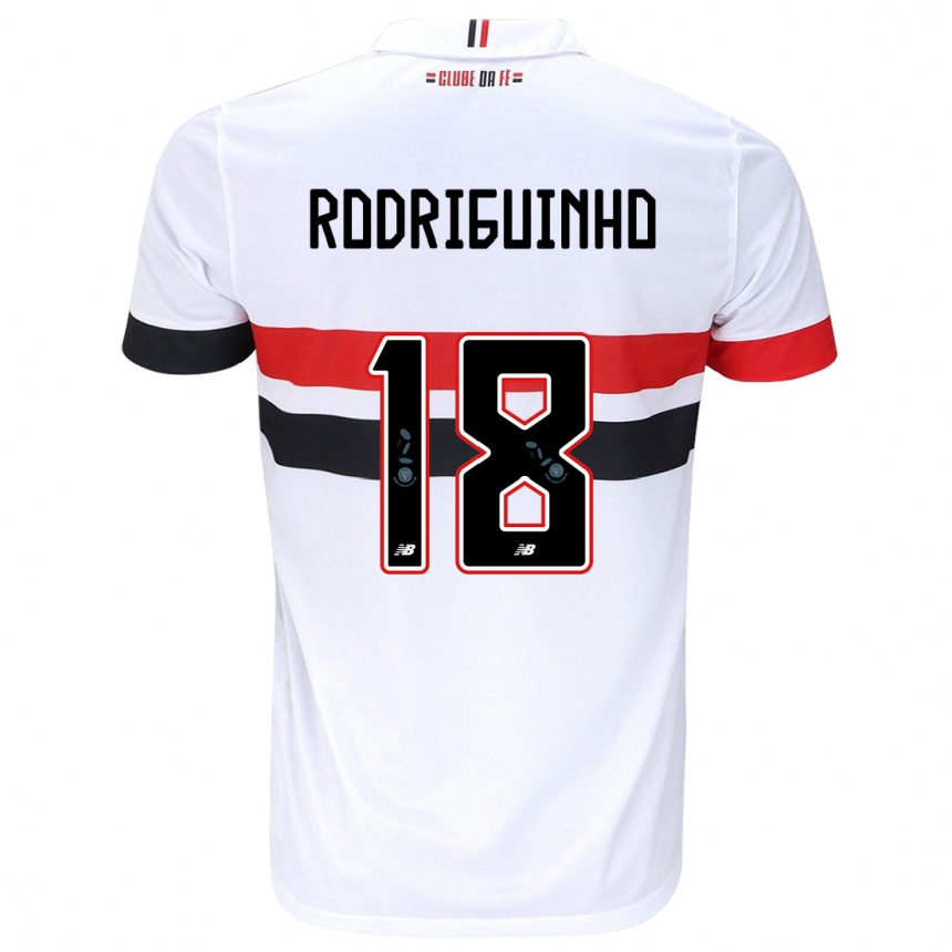 Men Football Rodriguinho #18 White Red Black Home Jersey 2024/25 T-Shirt Australia