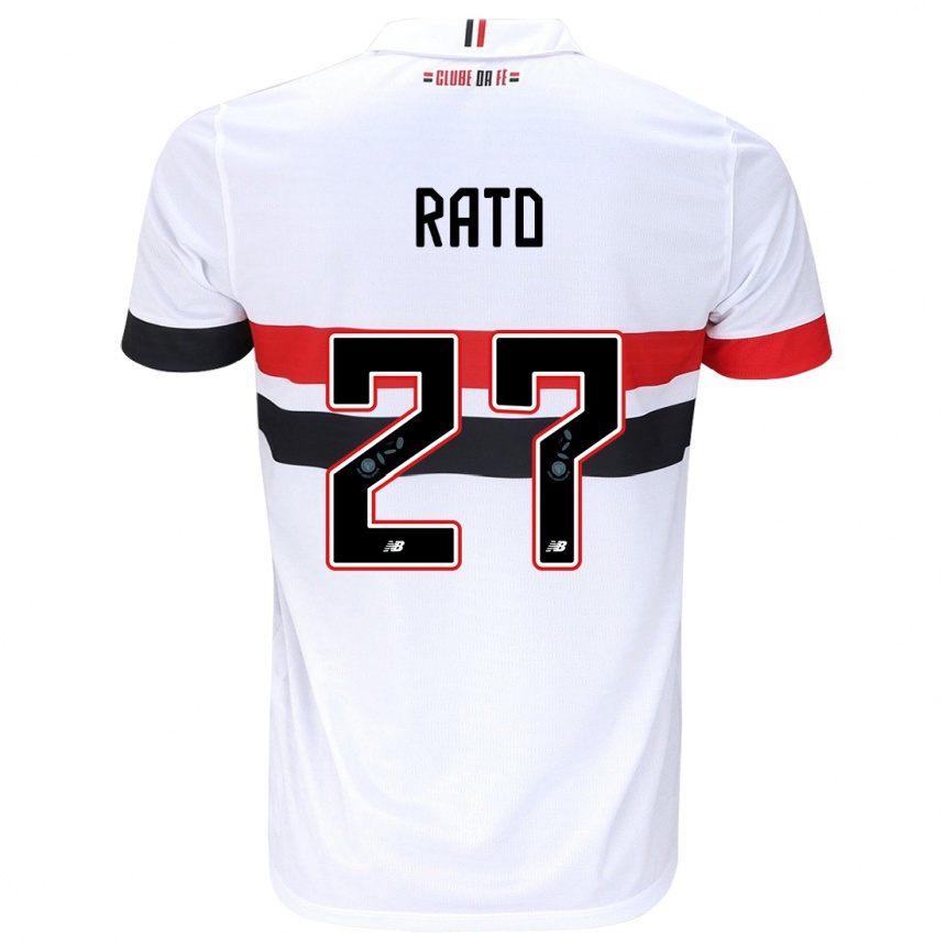 Men Football Wellington Rato #27 White Red Black Home Jersey 2024/25 T-Shirt Australia