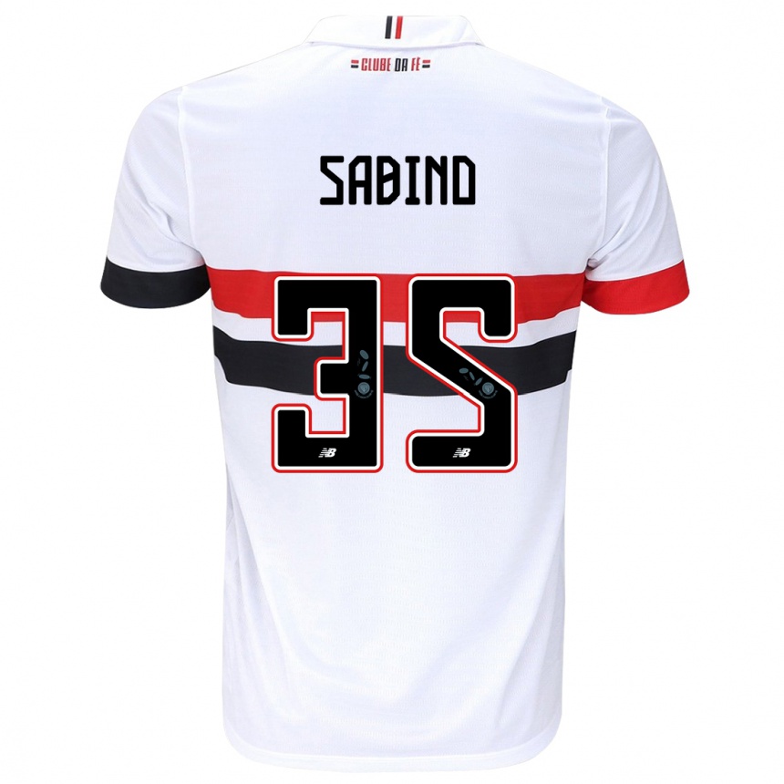 Men Football Sabino #35 White Red Black Home Jersey 2024/25 T-Shirt Australia