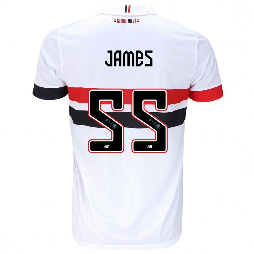 Men Football James Rodríguez #55 White Red Black Home Jersey 2024/25 T-Shirt Australia