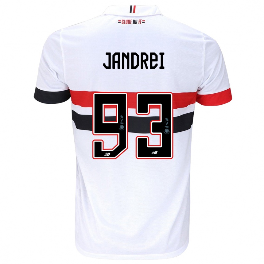 Men Football Jandrei #93 White Red Black Home Jersey 2024/25 T-Shirt Australia