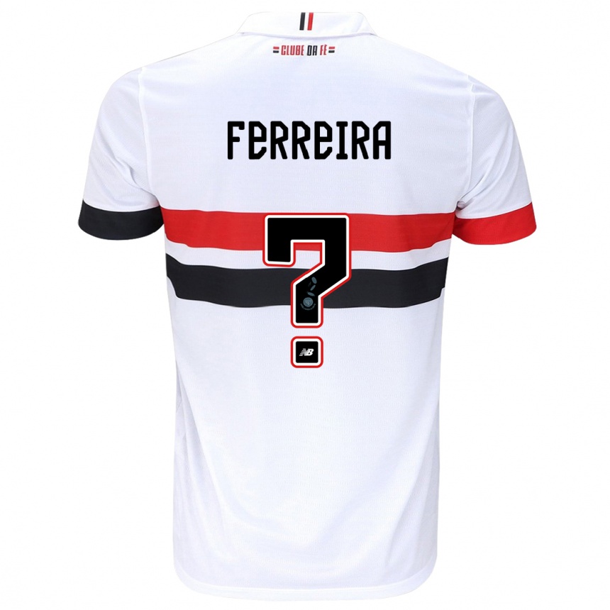 Men Football Lucas Ferreira #0 White Red Black Home Jersey 2024/25 T-Shirt Australia