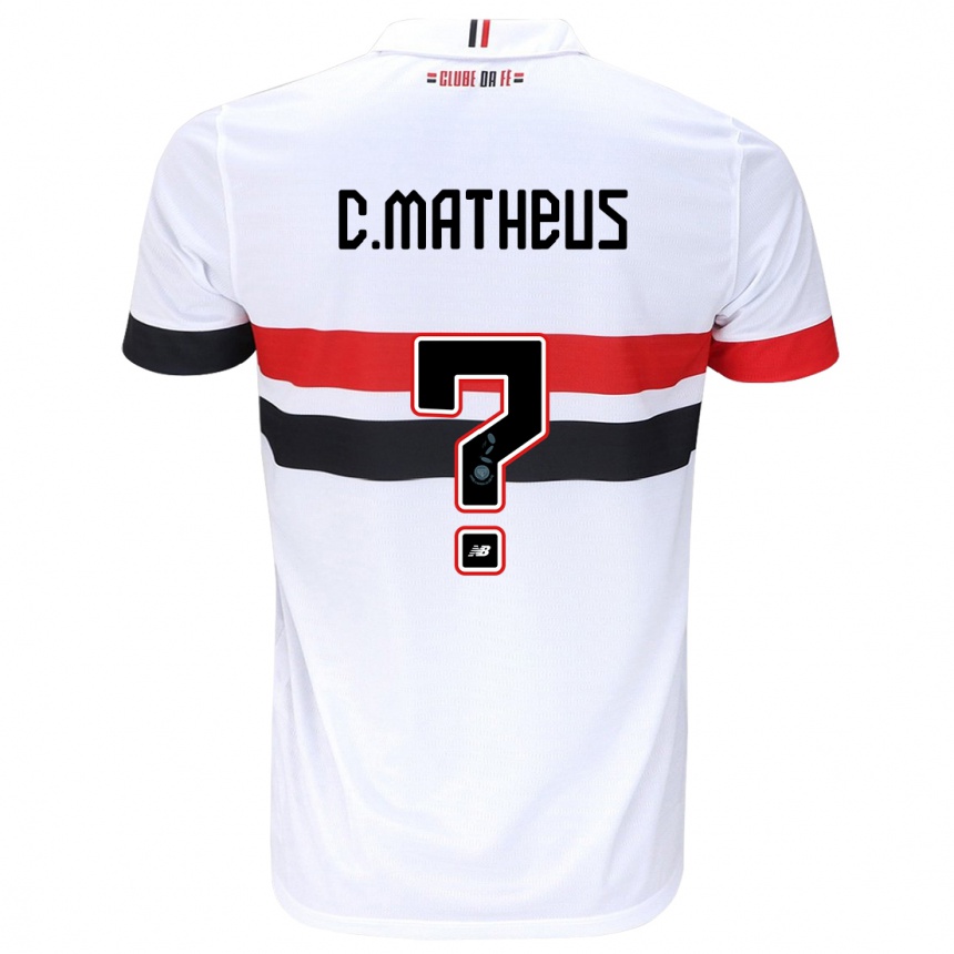 Men Football Caio Matheus #0 White Red Black Home Jersey 2024/25 T-Shirt Australia