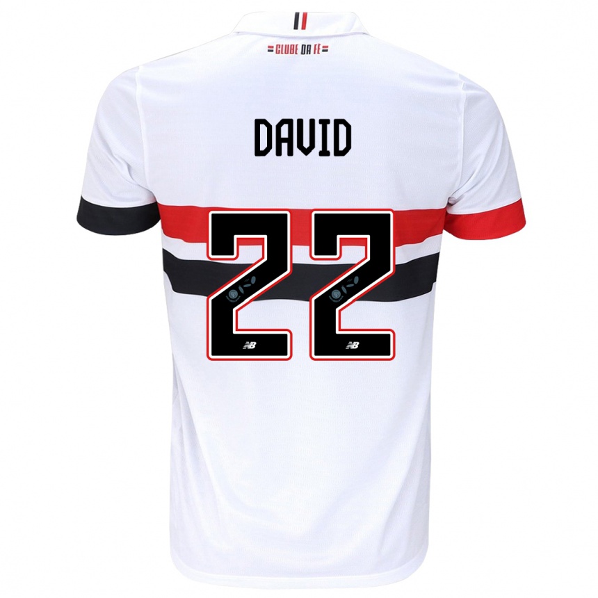 Men Football David #22 White Red Black Home Jersey 2024/25 T-Shirt Australia